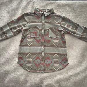 Dictionary Patterned Shirt in Gray and Brown